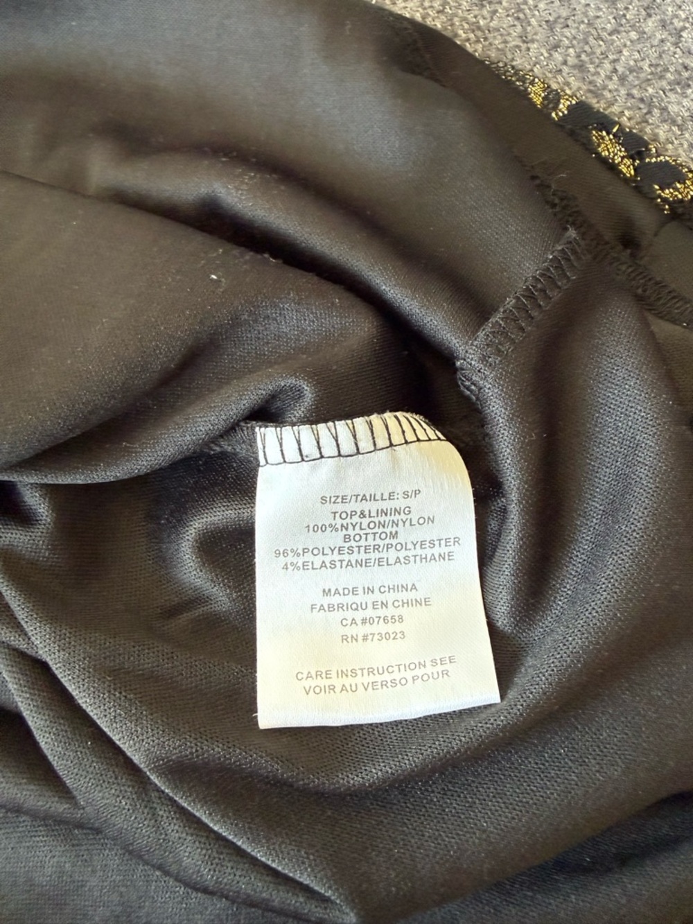 Parisian collection - Handcrafted with love - Black and gold Lace Mini Dress - Picture 7 of 7